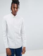 Farah Steen Slim Fit Brushed Oxford Weave Shirt In Gray - Gray
