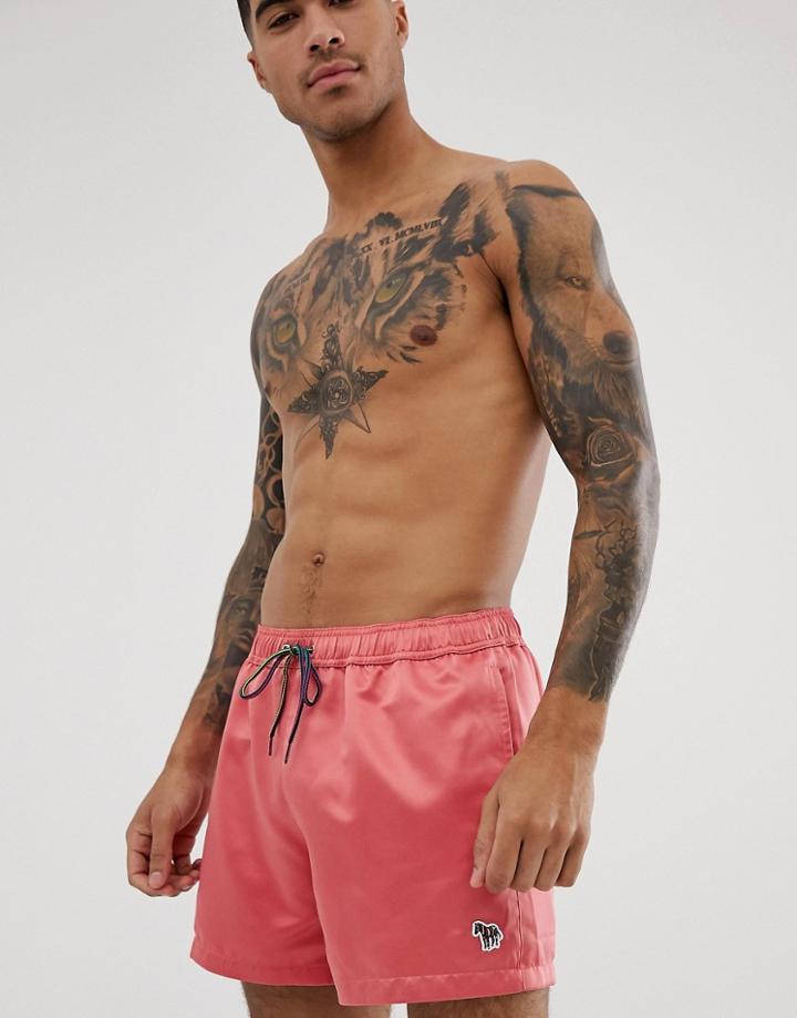 Ps Paul Smith Zebra Logo Swim Short In Pink