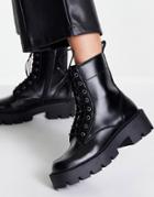 Mango Lace Up Ankle Boots In Black