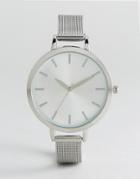 New Look Clean Mesh Strap Watch - Silver