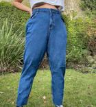 Noisy May Curve Straight Leg Jeans In Authentic Dark Blue