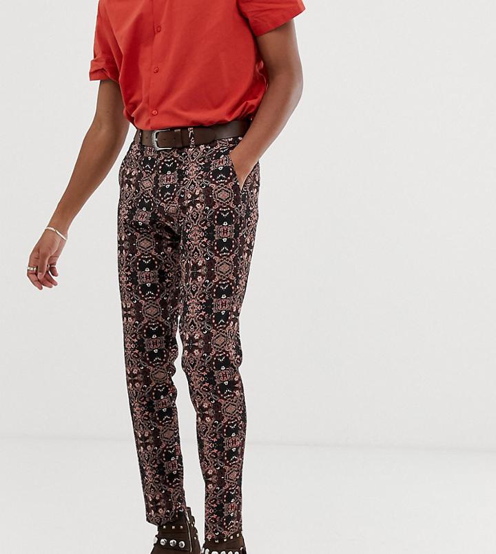 Heart & Dagger Skinny Suit Pants In Tapestry - Multi