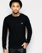 Religion Knitted Textured Sweater - Black