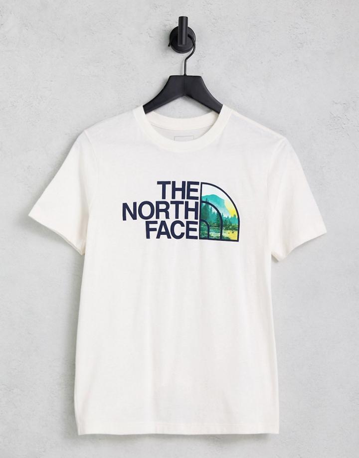 The North Face Half Dome Chest Print T-shirt In White