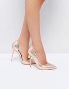 Public Desire Margi Rose Gold Heeled Shoes - Gold