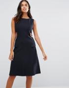 Ymc Cut Away Sides Fitted Dress - Navy