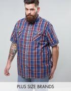 Duke Plus Check Shirt In Blue & Red - Red