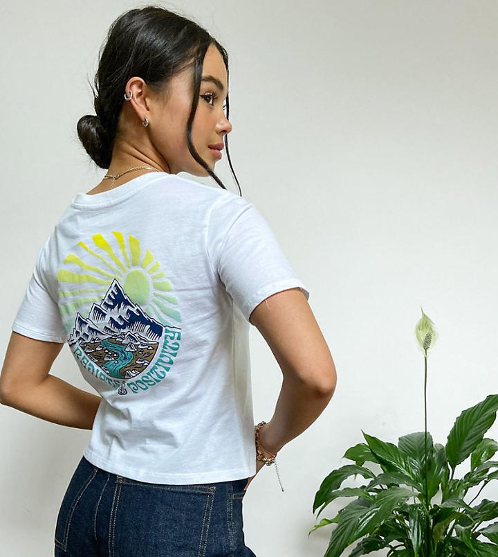 Element Positivity Crop Back Print T-shirt In White Exclusive At Asos