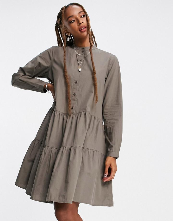 Vero Moda Tiered Mini Dress In Stripe-multi