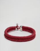 Tommy Hilfiger Coated Cord Bracelet In Red - Red