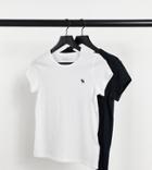 Abercrombie & Fitch 2 Pack Short Sleeve Tee In Multi-black