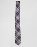 Selected Homme Tie With Check - Navy