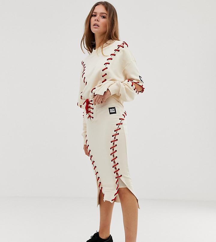 Ivy Park Craft Midi Skirt In Cream - Cream