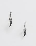 Icon Brand Silver Wing Hoop Earrings - Silver