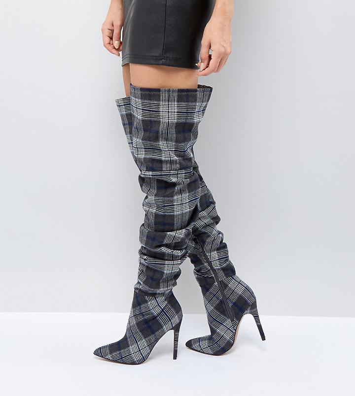 Asos Kenzie Slouch Over The Knee Boots - Multi