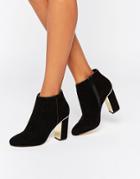 Lipsy Gold Detail Heeled Ankle Boots - Black