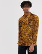 Sacred Hawk Long Sleeve Western Shirt In Mustard Print - Yellow