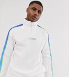 Agora Overhead Sweatshirt With Half Zip And Fade Side Stripe