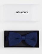 Jack & Jones Knitted Bow Tie In Navy