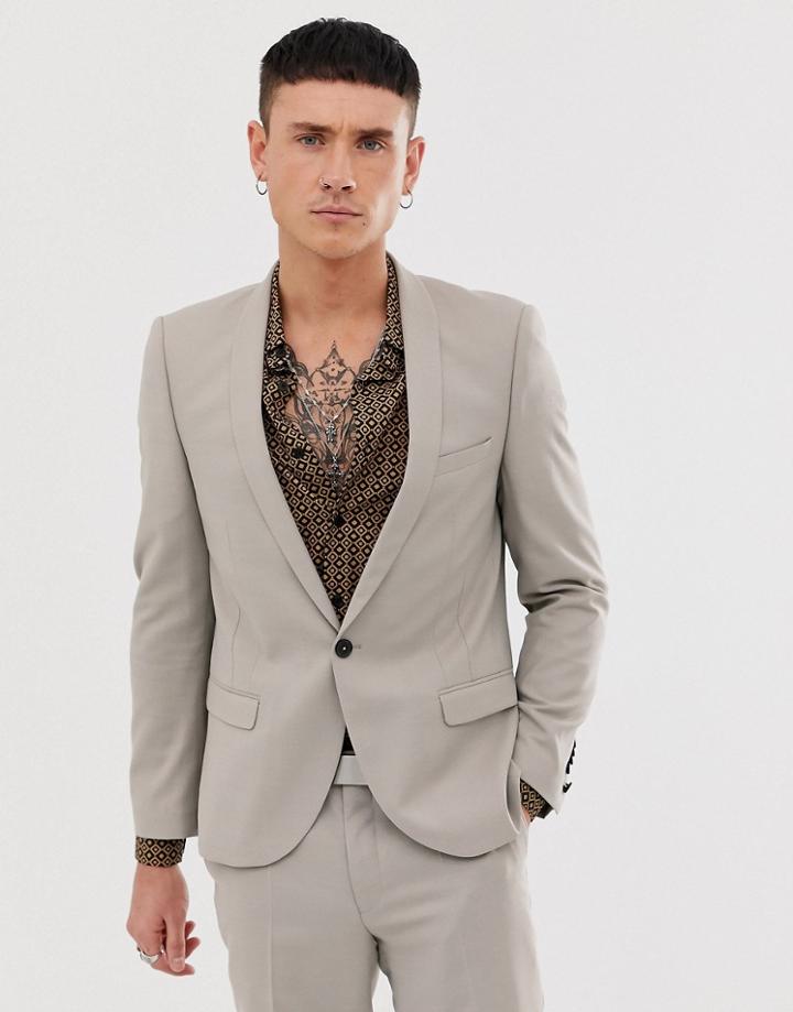 Twisted Tailor Super Skinny Suit Jacket In Gray - Gray