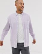 Asos Design Oversized 90's Style Cord Shirt In Lilac-purple