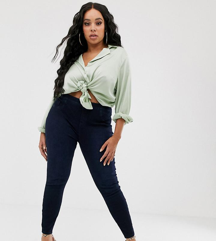 Spanx Plus Ankle Grazer Jean-ish Leggings - Blue