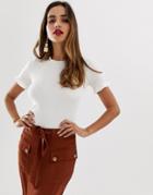 Lipsy Knitted Tee In White - White