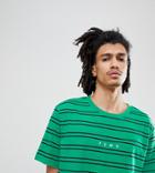 Puma Striped T-shirt In Green Exclusive To Asos - Green