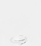 Asos Design Sterling Silver Ring In Melt Wraparound Design