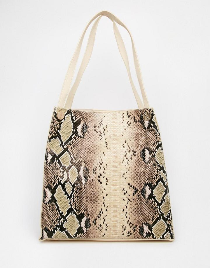Urban Originals Snake Mix Shopper Bag - Beige Snake
