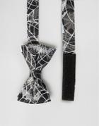 Ssdd Halloween Bow Tie With Spider Webs - Black