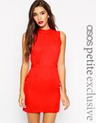 Asos Petite Sleeveless Mini Dress With High Neck - Red