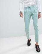 Twisted Tailor Wedding Super Skinny Suit Pants In Light Green - Green