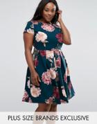 Closet Plus Floral Printed Scuba Midi Dress - Multi