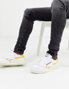 Reebok Revenge Plus Sneakers In Off White With Neon Stripe