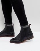 H London Tamper Leather Chelsea Boots In Black - Black
