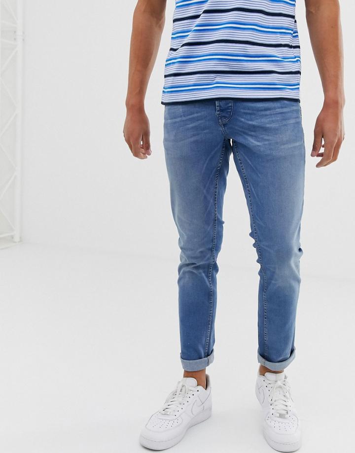 Solid Slim Fit Jean Light Wash-blue