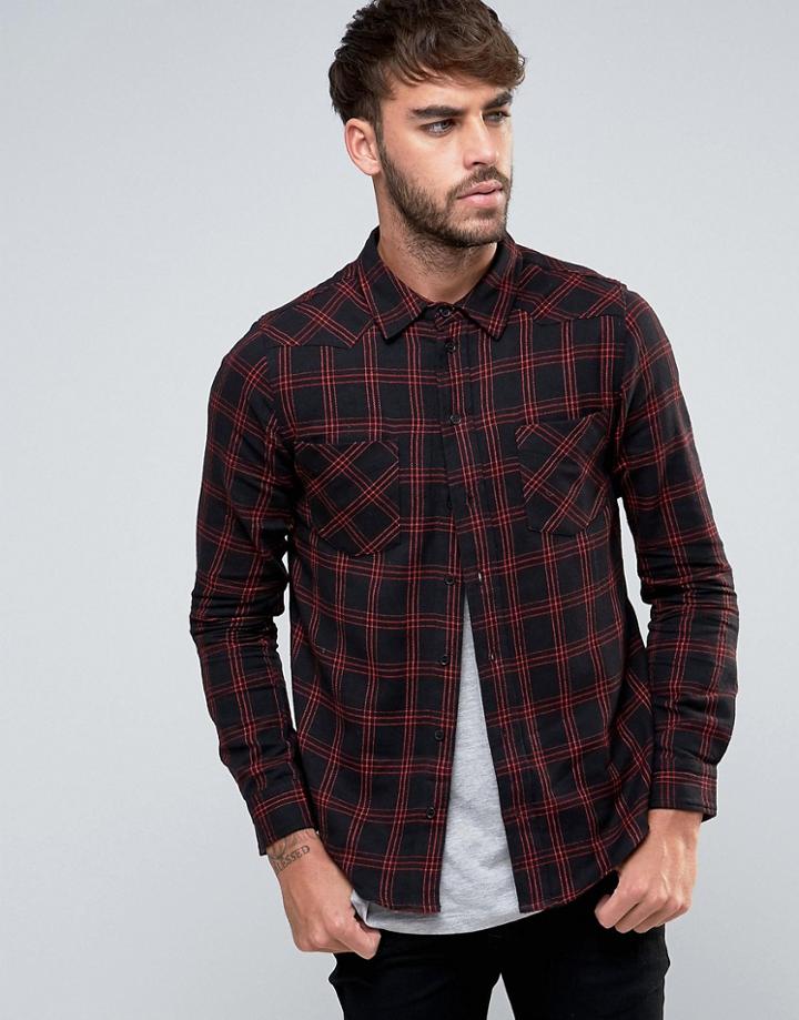 Another Influence Checked Shirt - Black