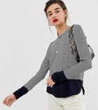 Warehouse Sweater In Navy Stripe - Navy