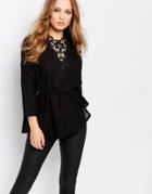 Y.a.s Mille Shirt With Crochet Yoke - Black