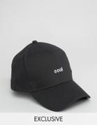 Reclaimed Vintage Inspired Baseball Cap In Black With Cool Embroidery - Black