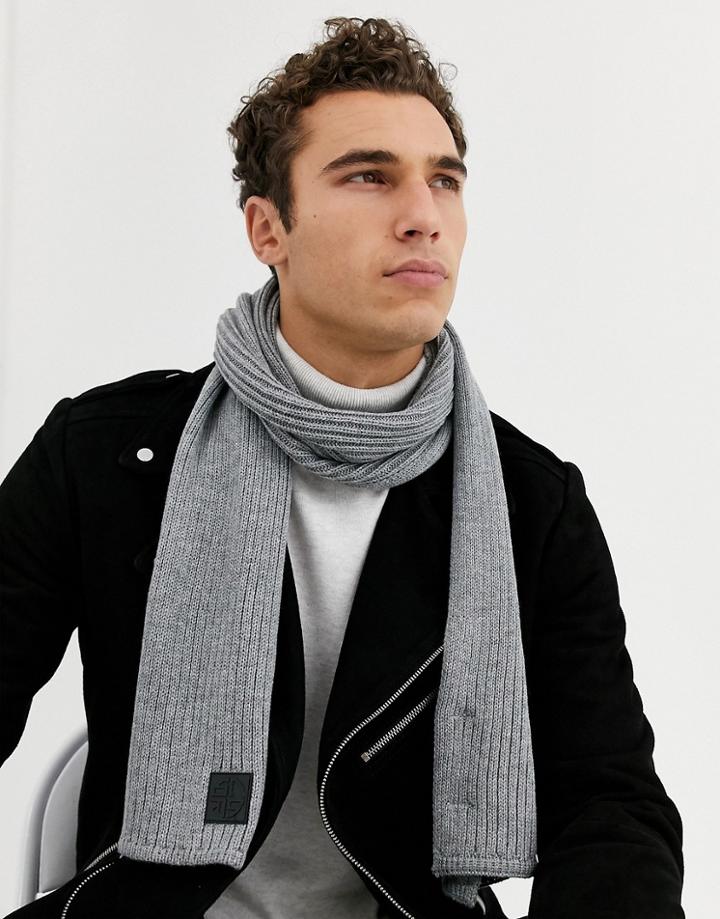 Soul Star Recycled Yarn Scarf In Gray