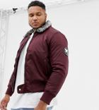 Good For Nothing Bomber Jacket In Red With Faux Fur Collar Exclusive To Asos - Red