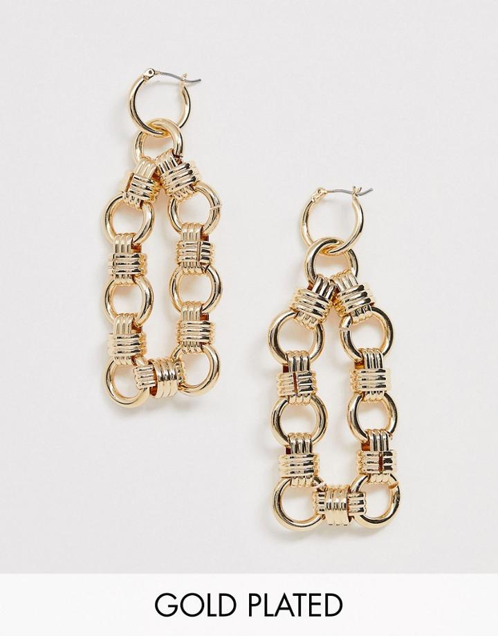 Regal Rose Gold Plated Chain Link Earrings
