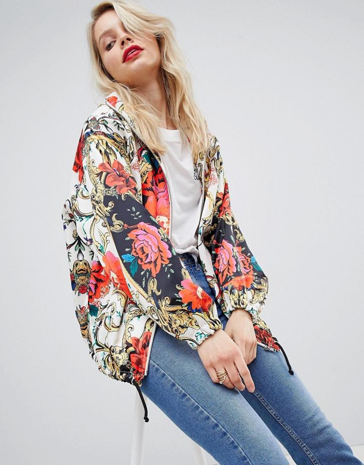 Asos Design Printed Bomber Jacket - Multi