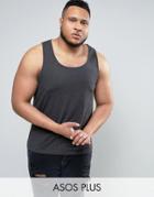 Asos Plus Tank In Charcoal - Gray