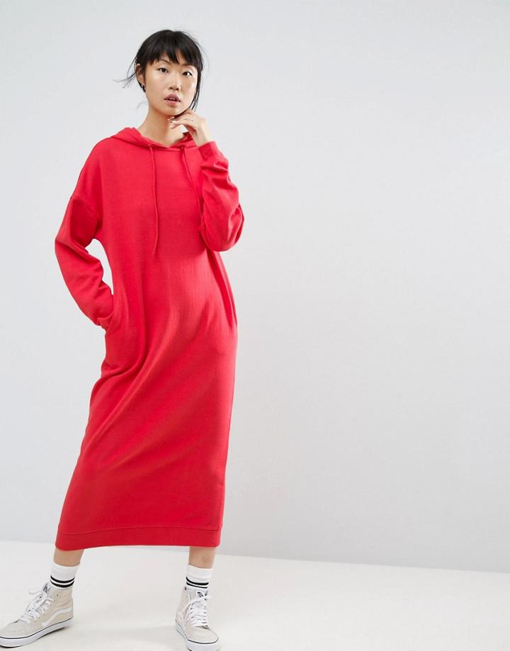 Asos Maxi Hoody Dress - Red
