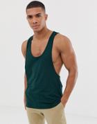 Asos Design Organic Tank With Extreme Racer Back In Green - Green