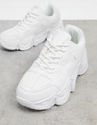 Truffle Collection Chunky Sneakers With Exaggerated Sole In White