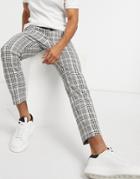 Topman Smart Sweatpants In Pink & Yellow Check-multi